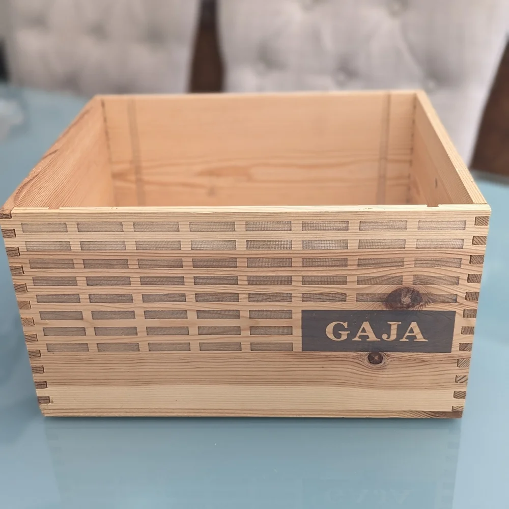 Wooden Wine Crate Storage Box, Italian Wine Box, Rustic Home Decor, Gaja